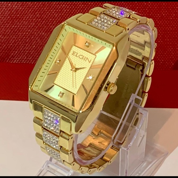 New With Box Mens Elgin FG9754ST Gold Plated Watch - Picture 3 of 5